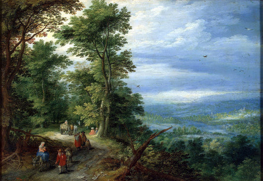 Edge of the Forest, vintage artwork by Jan Brueghel the Elder, 12x8" (A4) Poster