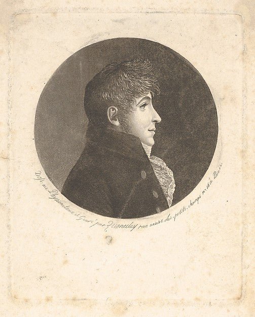 Edme Quenedey 1756–1830 Paris):Physionotrace , vintage artwork, 16x12"(A3) Poster Print