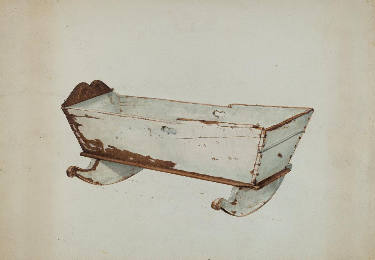 Edmond Lorts:Wooden Cradle,16x12"(A3) Poster