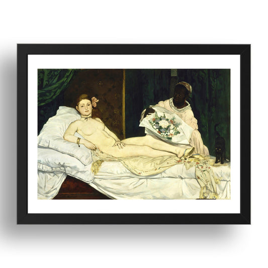 Édouard Manet - Olympia [1863], vintage artwork in A3 (17x13") Black Frame