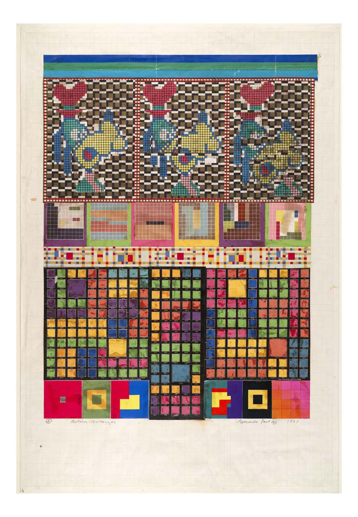 Eduardo Paolozzi - No 4 Protocol-Sentences, collage study for Universal Electronic Vacuum, 16x12" (A3) Poster Print