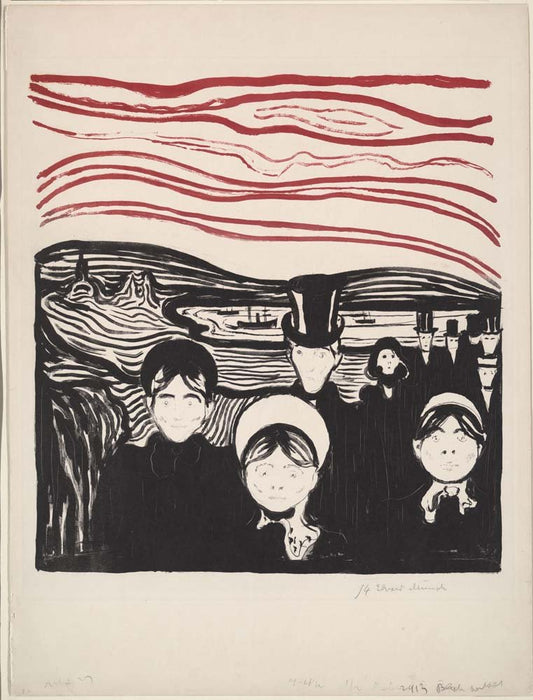 Edvard Munch - Angst (2) vintage art, A3 (16x12")  Poster Print 