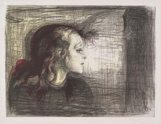 Edvard Munch - Det syke barn I (2) vintage art, modern poster print