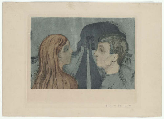 Edvard Munch - Tiltrekning II vintage art, modern poster print