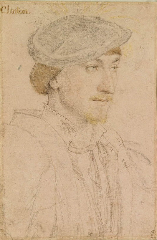 Edward Fiennes de Clinton, 1st Earl of Lincoln, vintage artwork by Hans Holbein the Younger, A3 (16x12") Poster Print