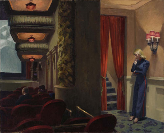 Edward Hopper - New York Movie, vintage art, A3 (16x12")  Poster Print 