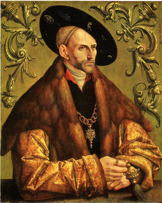 Edward the Great, Count of East Friesland, vintage artwork by Attributed to Jacob Cornelisz. van Oostsanen, A3 (16x12") Poster Print