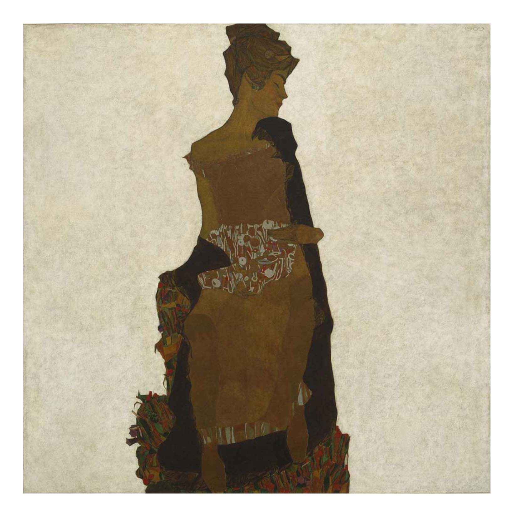 Egon Schiele - Portrait of Gerti Schiele, 16x12" (A3) Poster Print