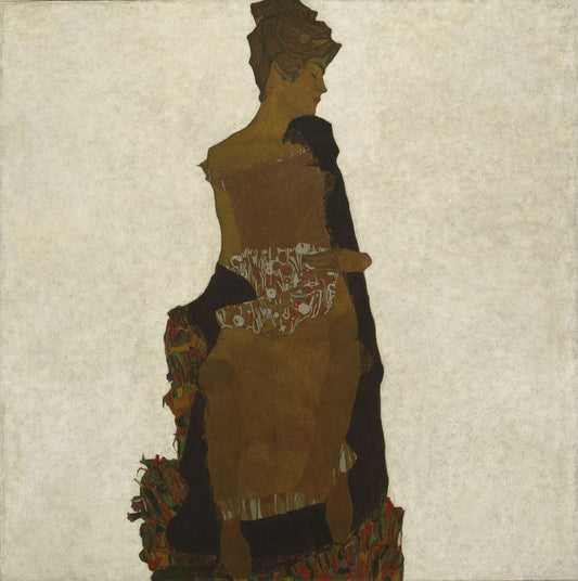 Egon Schiele - Portrait of Gerti Schiele, vintage art, A3 (16x12")  Poster Print 