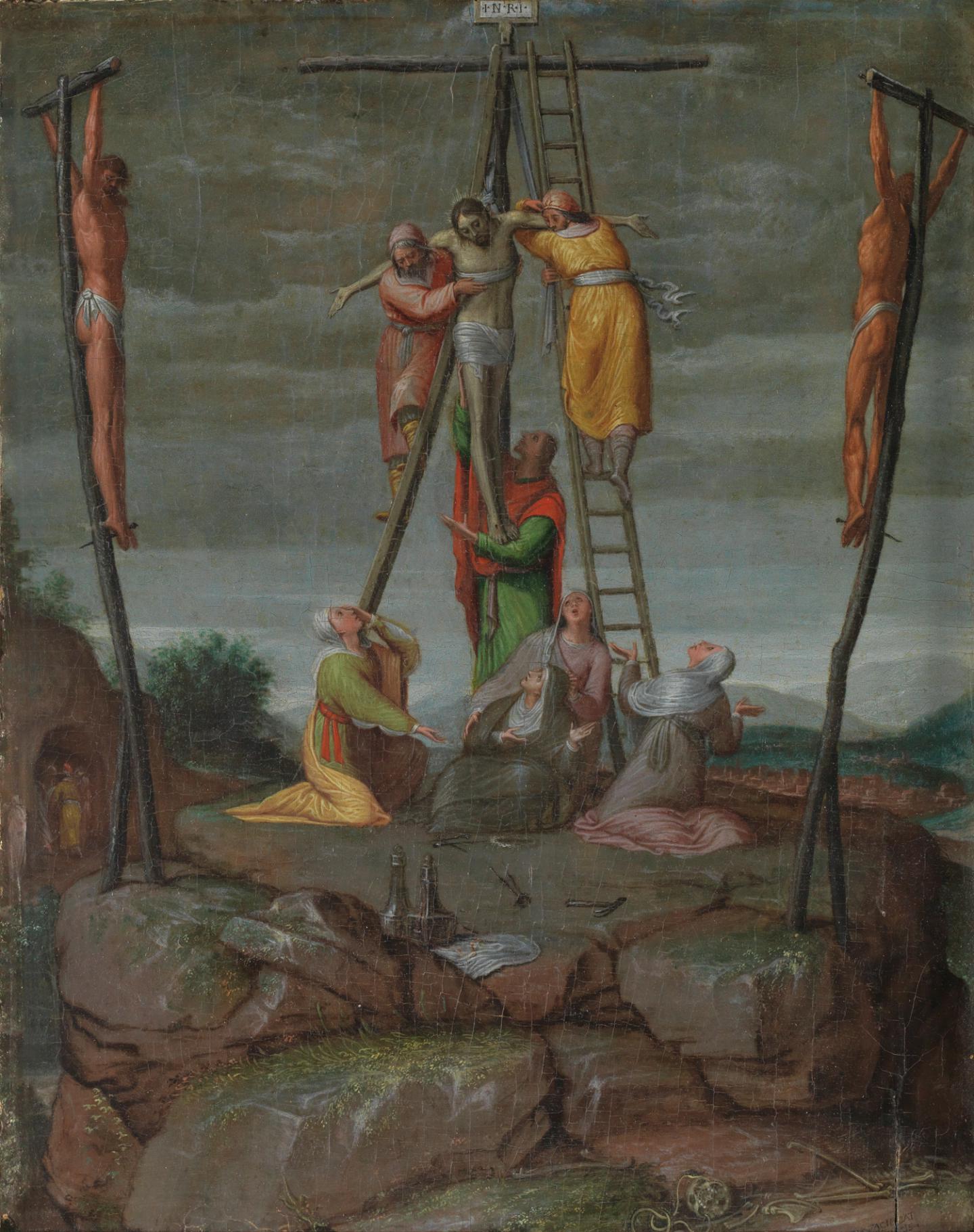 El Descendimiento,, vintage artwork by Pedro de Campaña, A3 (16x12") Poster Print
