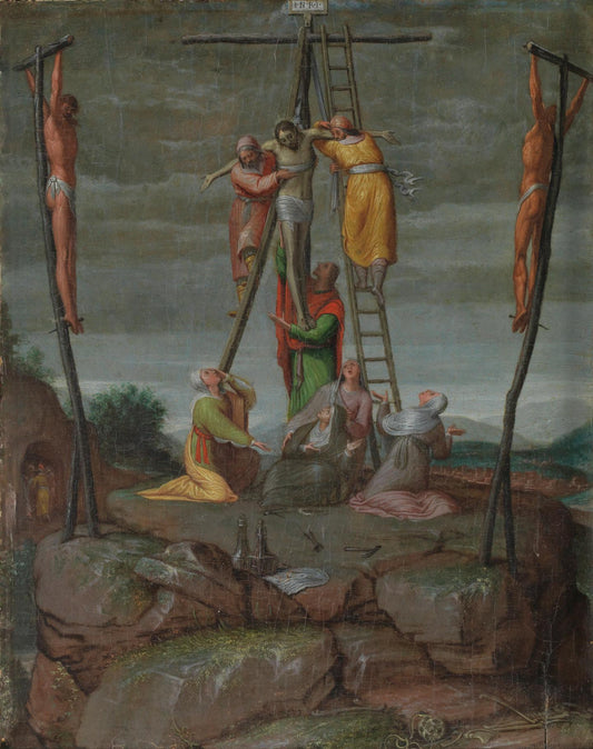 El Descendimiento,, vintage artwork by Pedro de Campaña, A3 (16x12") Poster Print