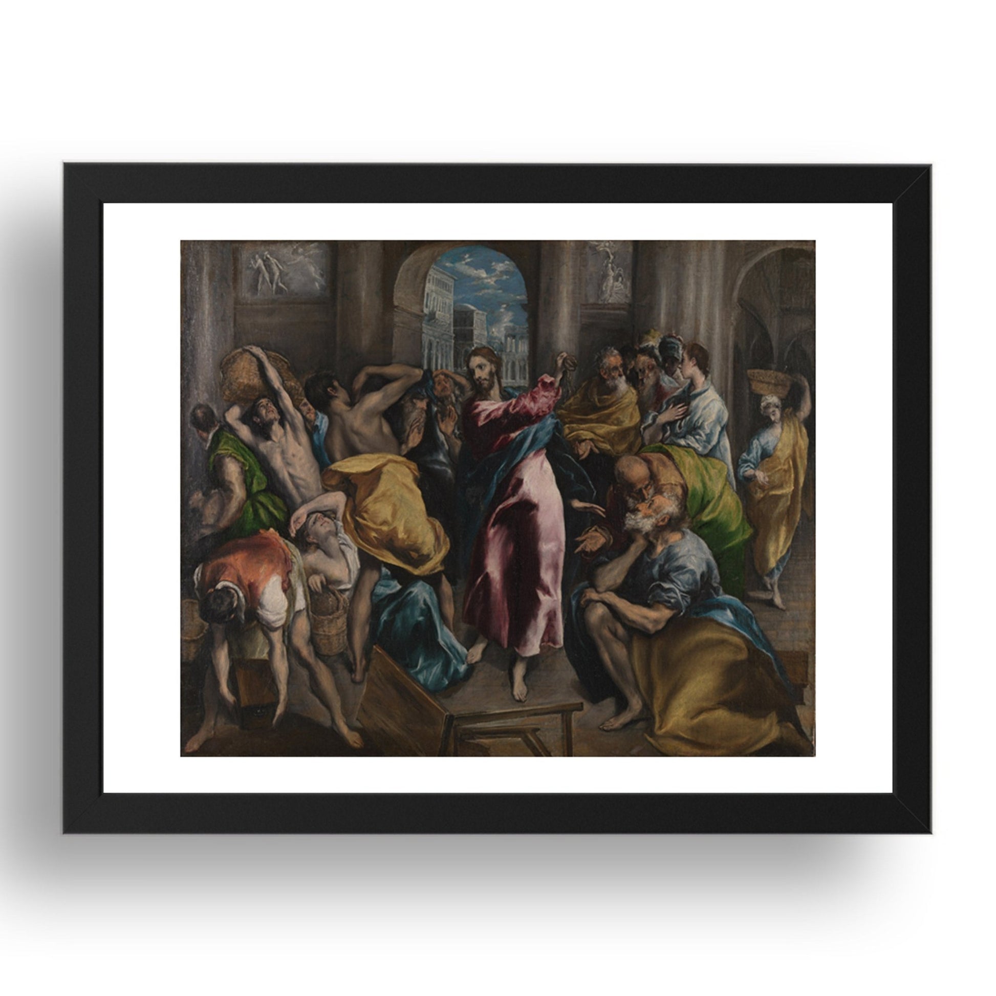 El Greco: Christ driving the Traders from the Temple, Poster in 17x13"(A3) Frame