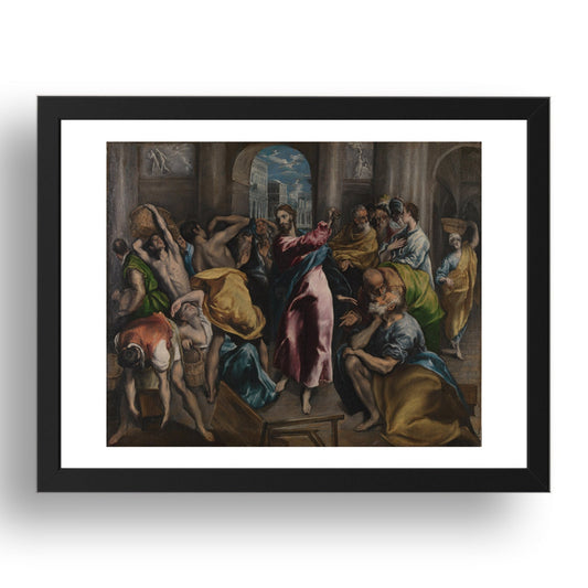 El Greco: Christ driving the Traders from the Temple, Poster in 17x13"(A3) Frame