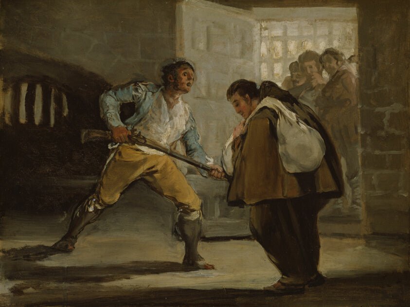 El Maragato Threatens Friar Pedro de Zaldivia with His Gun by  Francisco Jose de Goya y Lucientes, 23x16"( A2 size) Poster Print