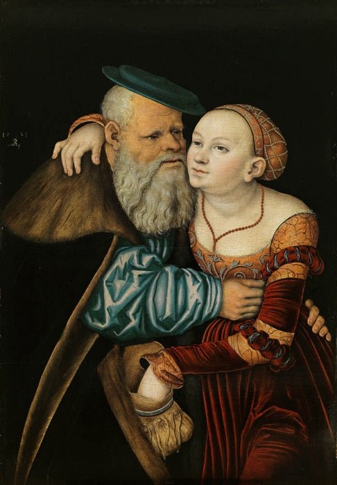 Elderly Couple, vintage artwork by Lucas Cranach the Elder, A3 (16x12") Poster Print