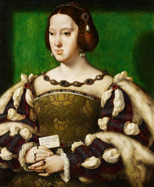 Eleanor of Austria, Queen of France, vintage artwork by Joos van Cleve, A3 (16x12") Poster Print