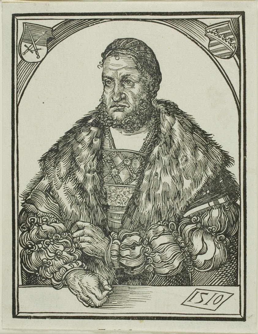 Elector Frederick III of Saxony, from Speculum intellectuale felicitatis humane by  Wolf Traut (German, c.1486-1520), 23x16"( A2 size) Poster Print