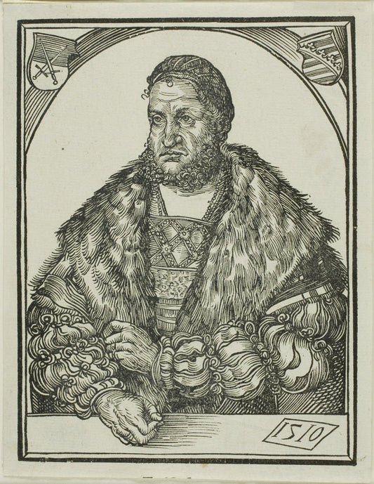 Elector Frederick III of Saxony, from Speculum intellectuale felicitatis humane by  Wolf Traut (German, c.1486-1520), 23x16"( A2 size) Poster Print