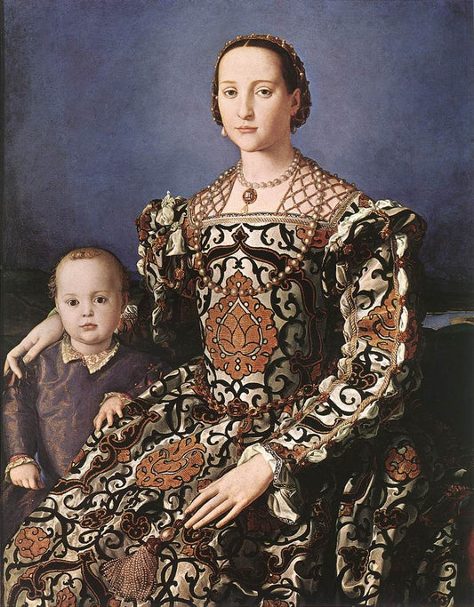 Eleonora of Toledo with her son Giovanni de' Medici, vintage artwork by Agnolo Bronzino, A3 (16x12") Poster Print