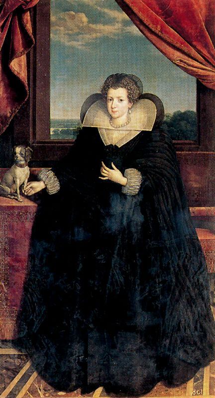 Elisabeth of France, vintage artwork by Frans Pourbus the Younger, 12x8" (A4) Poster