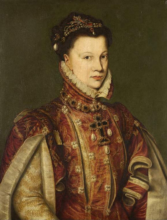 Elisabeth of Valois, vintage artwork by Anthonis Mor, A3 (16x12") Poster Print