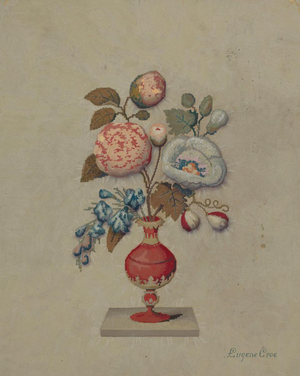 Elizabeth Moutal:Embroidery,16x12"(A3) Poster