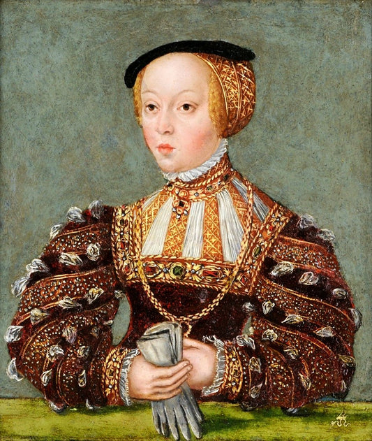 Elizabeth of Austria, vintage artwork by Lucas Cranach the Younger, A3 (16x12") Poster Print