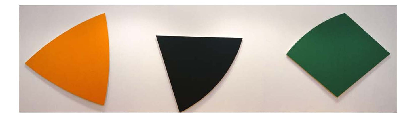 Ellsworth Kelly - Three Panels Orange, Dark Gray, Green, 16x12" (A3) Poster Print