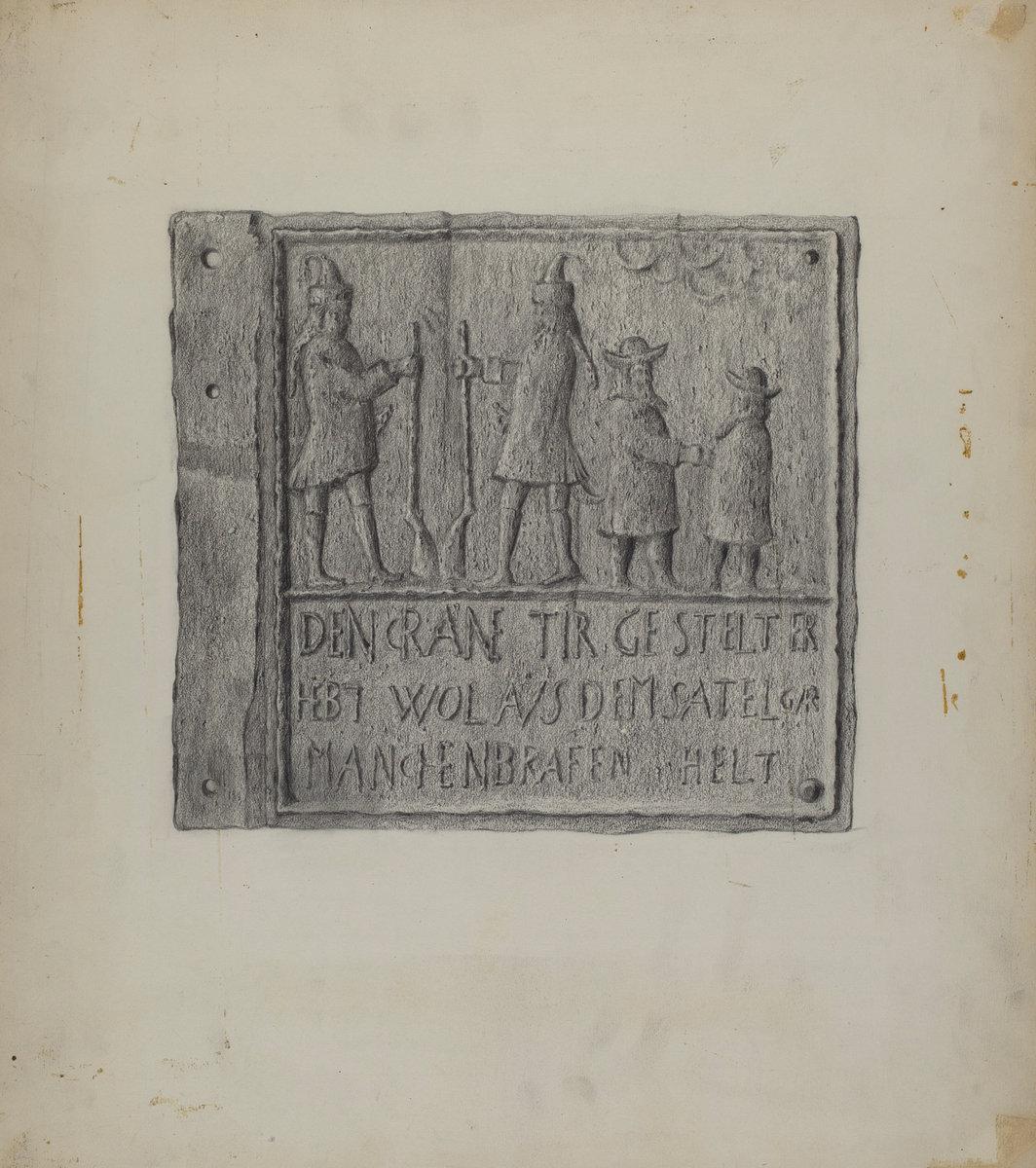 Elmer G. Anderson:Pa. German Stove Plate,16x12"(A3) Poster