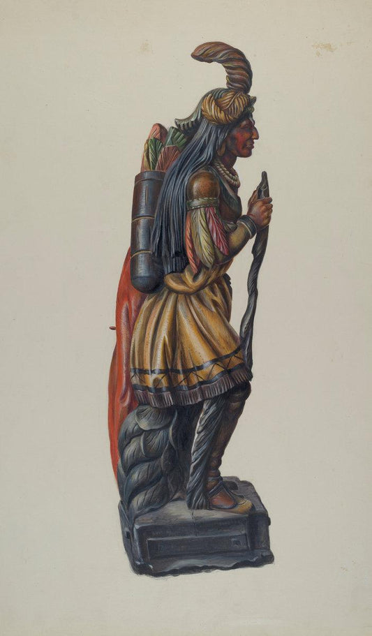 Elmer R. Kottcamp:Cigar Store Indian,16x12"(A3) Poster