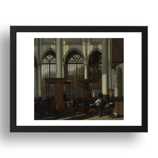 Emanuel de Witte: The Interior of the Oude Kerk, Amsterdam (1), Poster in 17x13"(A3) Frame