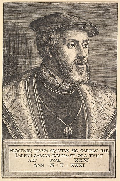 Emperor Charles V 16th cent-Barthel Beham , vintage art, A3 (16x12") Poster Print
