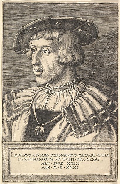Emperor Ferdinand I 16th cent-Barthel Beham , vintage art, A3 (16x12") Poster Print