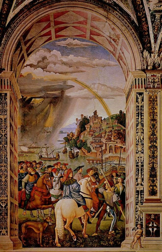 Enea Silvia Piccolomini Leaves for the Concile in Basel, vintage artwork by Pinturicchio, A3 (16x12") Poster Print
