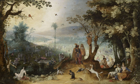 Enee Meeting with His Father in the Elysium, vintage artwork by Sebastian Vrancx, A3 (16x12") Poster Print