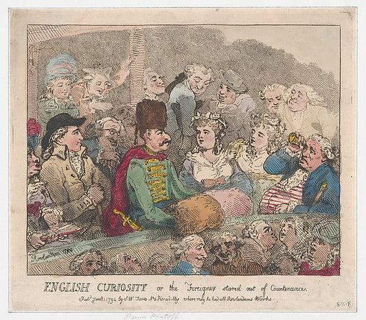 English Curiosity  or The Foreigner Stared Out of Countenance , vintage art, A3 (16x12") Poster Print