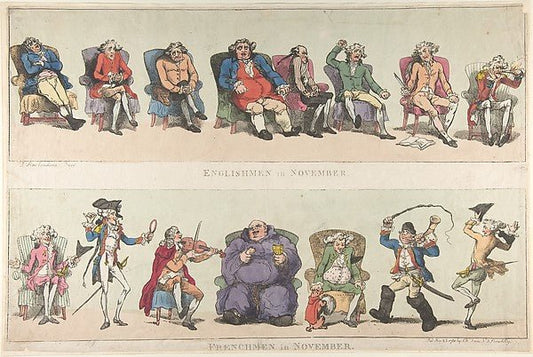 Englishmen in November  Frenchmen in November November 25, 178, vintage art, A3 (16x12") Poster Print