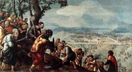 Entry of Christ into Jerusalem, vintage artwork by Jan van Scorel, A3 (16x12") Poster Print