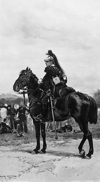 Édouard Detaille:A Dragoon on Horseback 1876-16x12"(A3) Poster
