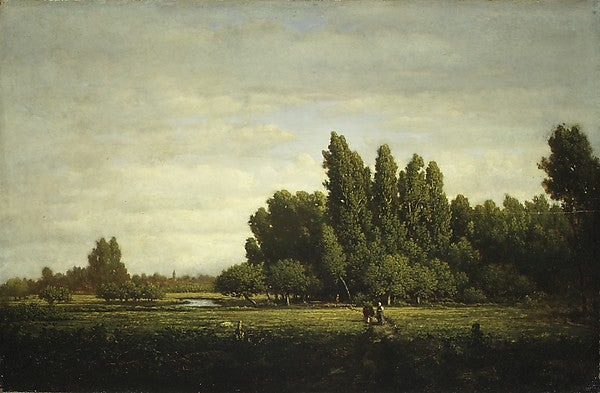 Théodore Rousseau:A Meadow Bordered by Trees c1845-16x12"(A3) Poster