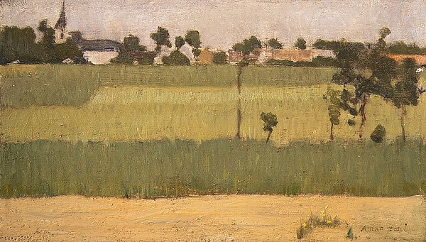 Edmond-François Aman-Jean:The Outskirts of a Village c1880-16x12"(A3) Poster