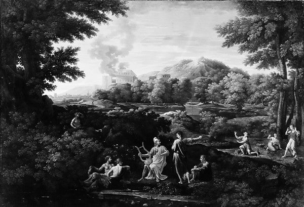 Style of Nicolas Poussin:Orpheus and Eurydice -16x12"(A3) Poster