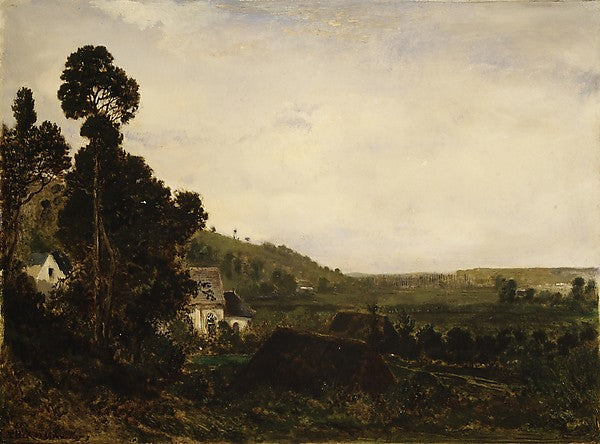 Théodore Rousseau:An Old Chapel in a Valley c1835-16x12"(A3) Poster