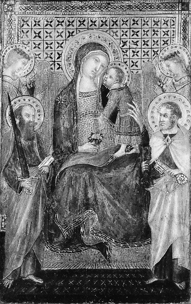 Lippo Vanni:Madonna and Child Enthroned with Saints Peter an-16x12"(A3) Poster