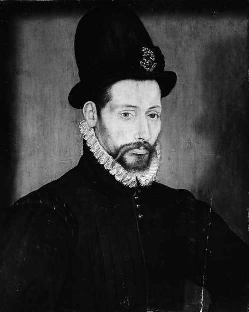 French Painter:Portrait of a Man with a High Hat -16x12"(A3) Poster
