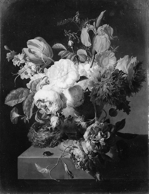 Peter Faes:Flowers in a Stone Vase 1786-16x12"(A3) Poster