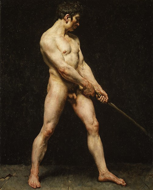 French Painter:Study of a Nude Man c1810–20-16x12"(A3) Poster
