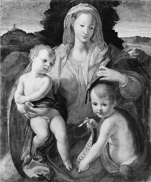 Italian Painter:Madonna and Child with the Young Saint John -16x12"(A3) Poster