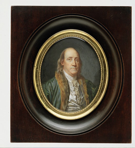 Charles Paul Jérôme de Bréa:Benjamin Franklin  after a Paint-16x12"(A3) Poster