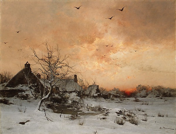 Léon-Germain Pelouse:January: Cernay near Rambouillet -16x12"(A3) Poster